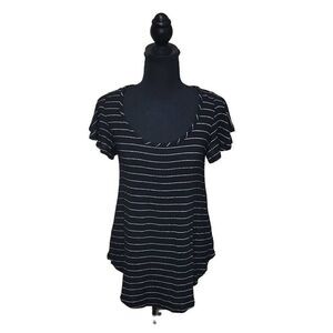 a.n.a Short Flutter Sleeve Scoop Neck Back Tie Relaxed Blouse